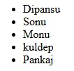 unorder list output